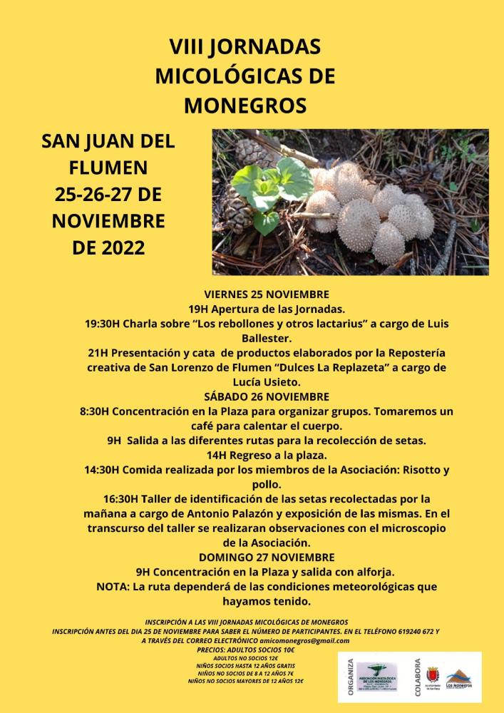 Imagen VIII JORNADAS MICOLÓGICAS DE MONEGROS