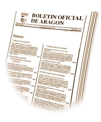Imagen Publicación en el Boletín Oficial de Aragón